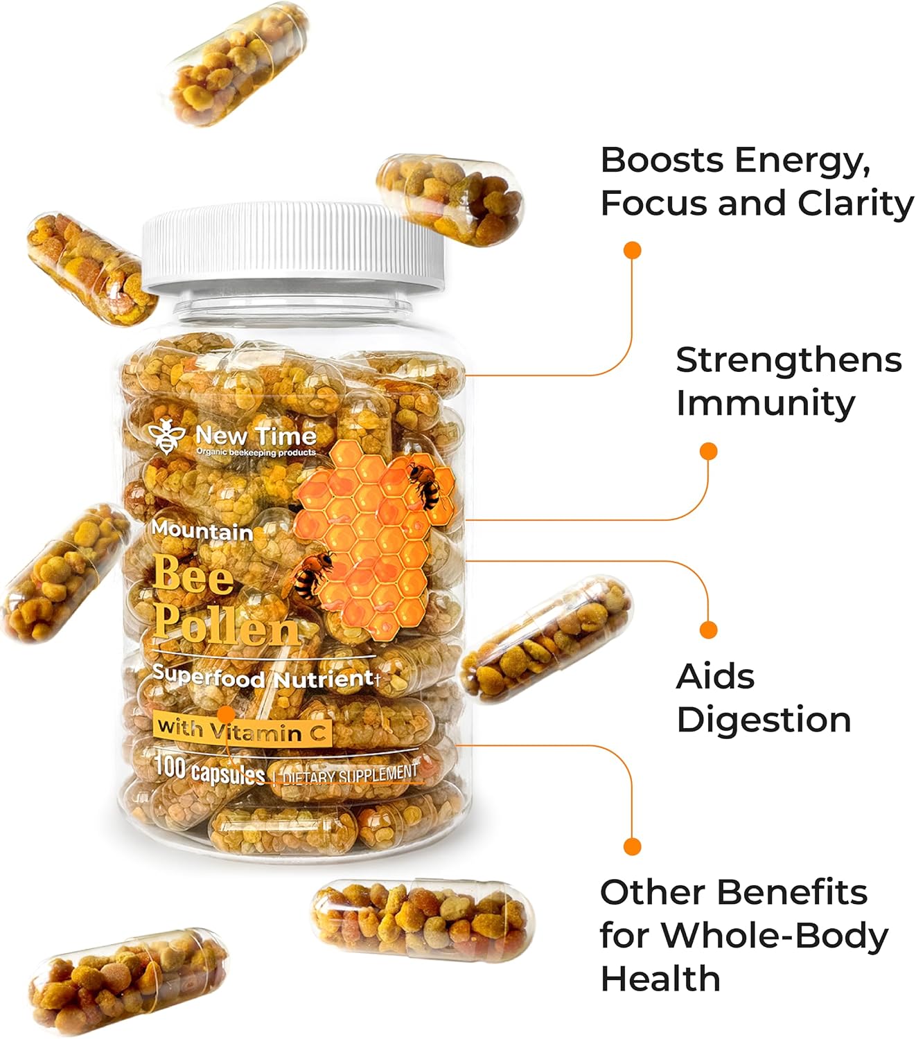 Bee Pollen Capsules – Organic Supplement for Energy and Vitality - görsel 8