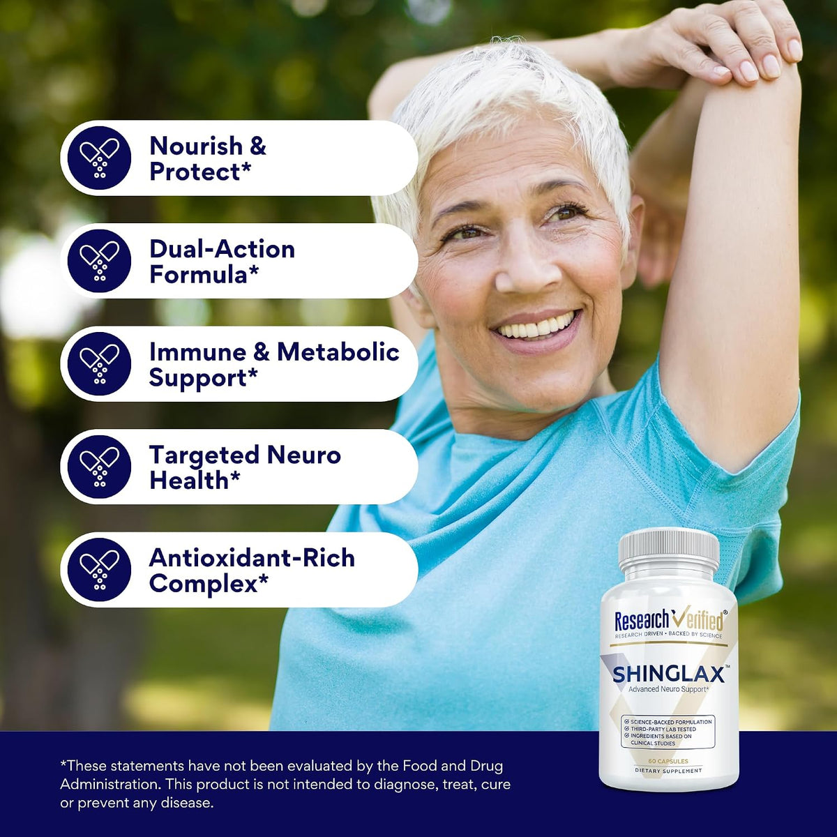 Research Verified Shinglax – Lemon Balm, Proteolytic Enzymes, Mushroom Complex, Vitamin B Complex, Oregano, Zinc – Non-GMO, Made in USA – 60 Capsules (Pack of 6) - görsel 4