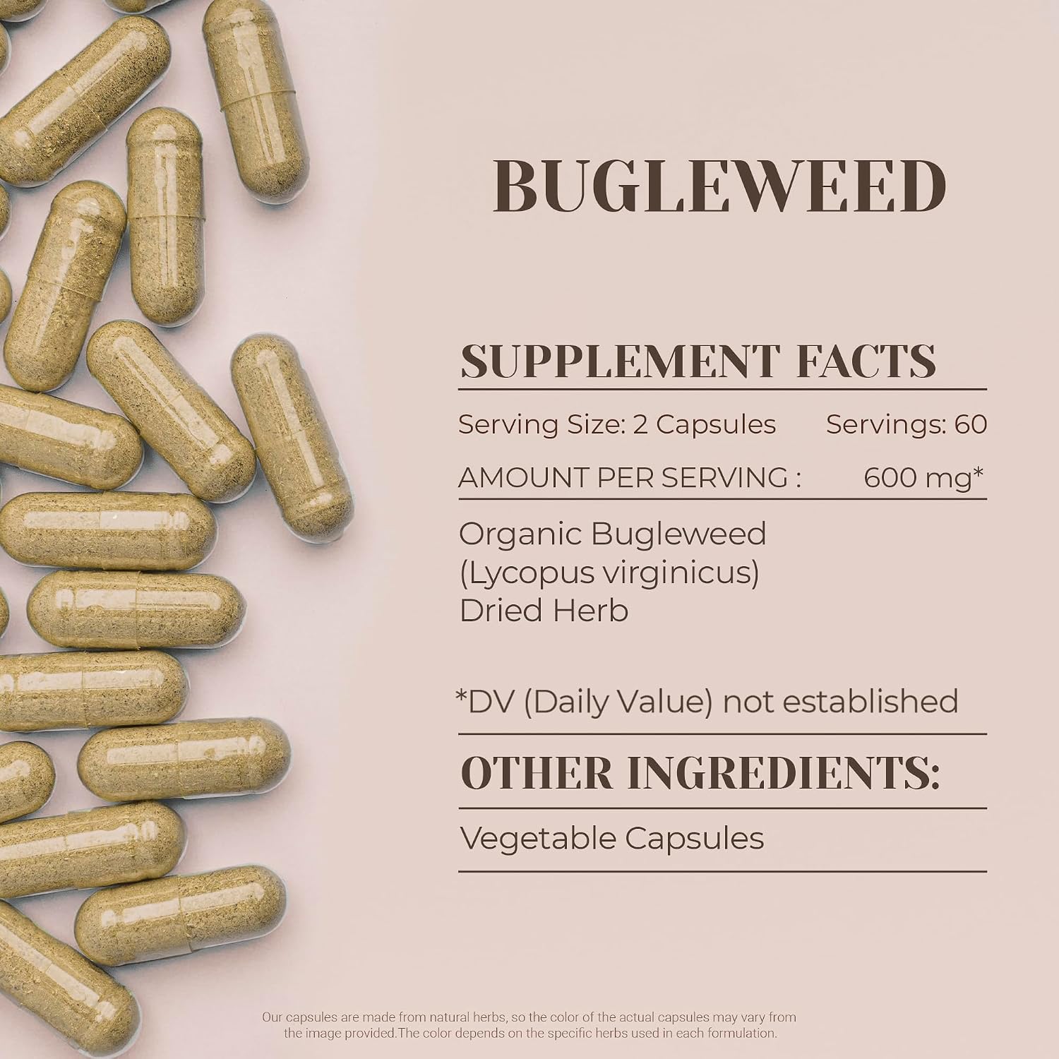 Garden Organics Bugleweed 120 Capsules - High-Potency Herbal Supplement - görsel 3