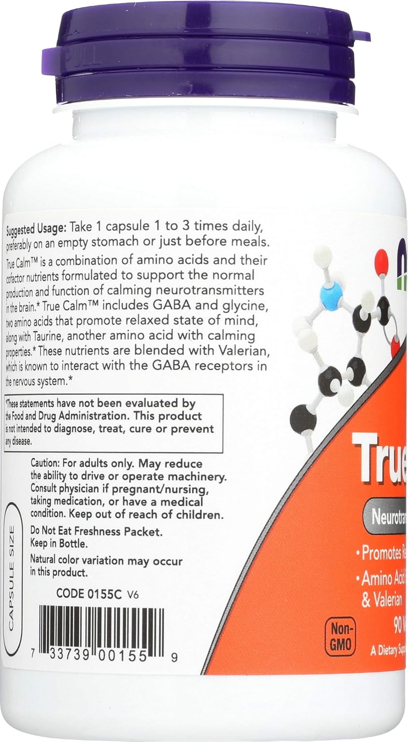 NOW Foods True Calm Amino Relaxer 90 Capsules (Twin Pack) - görsel 4