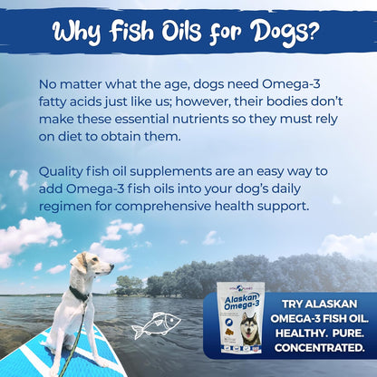 Vital Planet Alaskan Omega-3 Soft Chews for Dogs, Wild Alaskan Fish Oil – 30 Hickory Flavoured Soft Chews