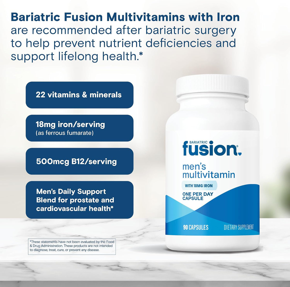 Bariatric Fusion One Per Day Bariatric Multivitamin with Iron for Men - 90 Capsules - görsel 5