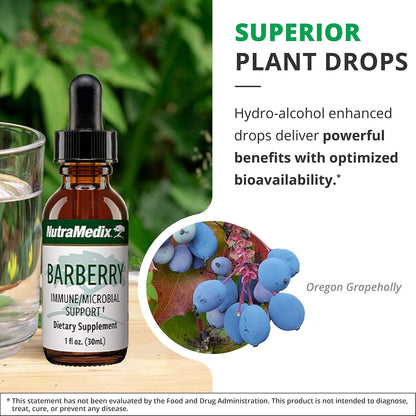 NutraMedix Barberry Liquid Extract - Oregon Grape Root Food Supplement for Immune & Digestive Support, 30 ml