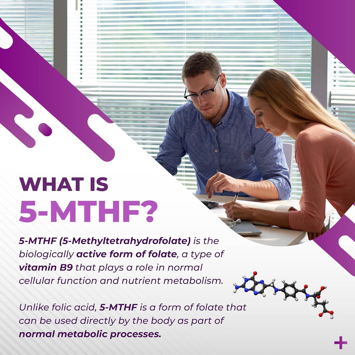 NURAFUSE High Strength 5-MTHF (Active Folate) with Vitamin B12, B6, Magnesium & Black Pepper - görsel 2
