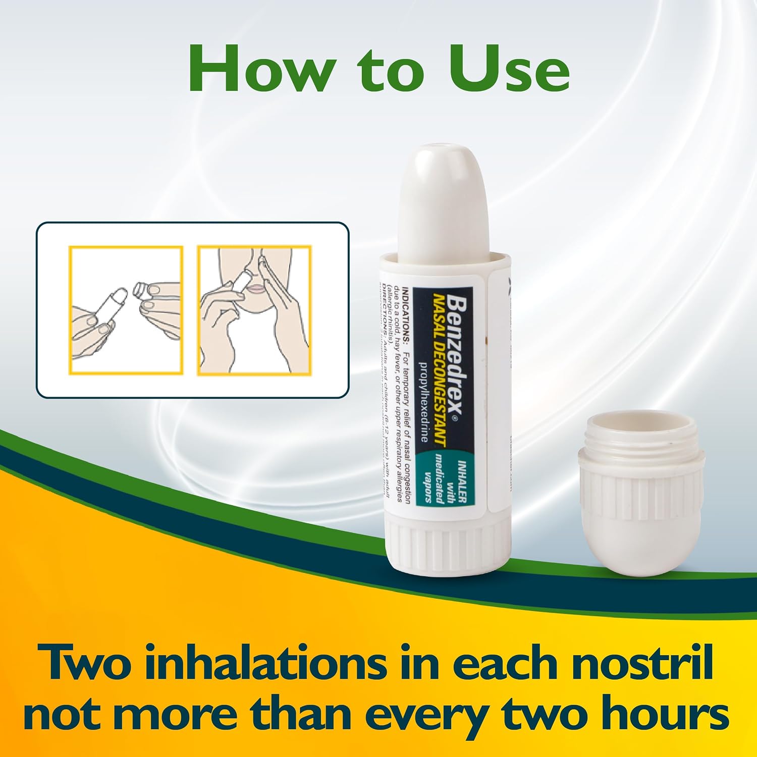 Benzedrex Nasal Decongestant Inhaler – Medicated Vapour Relief for Sinus Pressure, Nasal Congestion, Allergies, Hay Fever & Colds - Pack of 6 - görsel 3