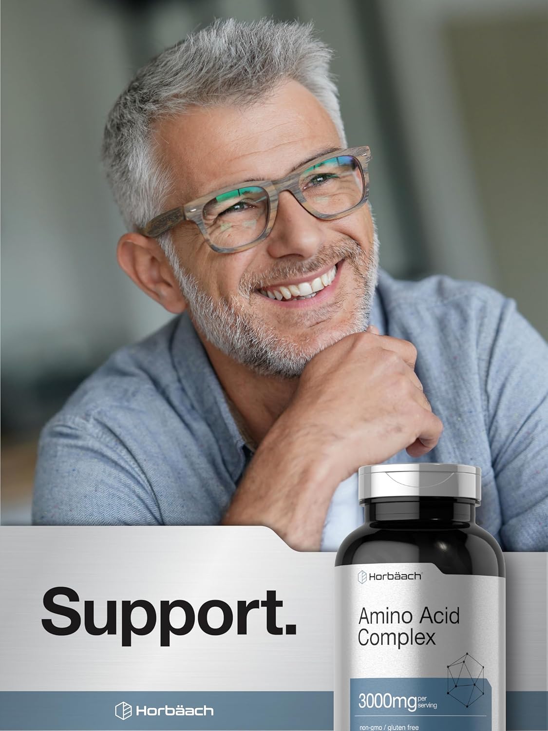 Horbäach Amino Acid Complex 3000mg, 250 Caplets – Non-GMO & Gluten-free - görsel 6