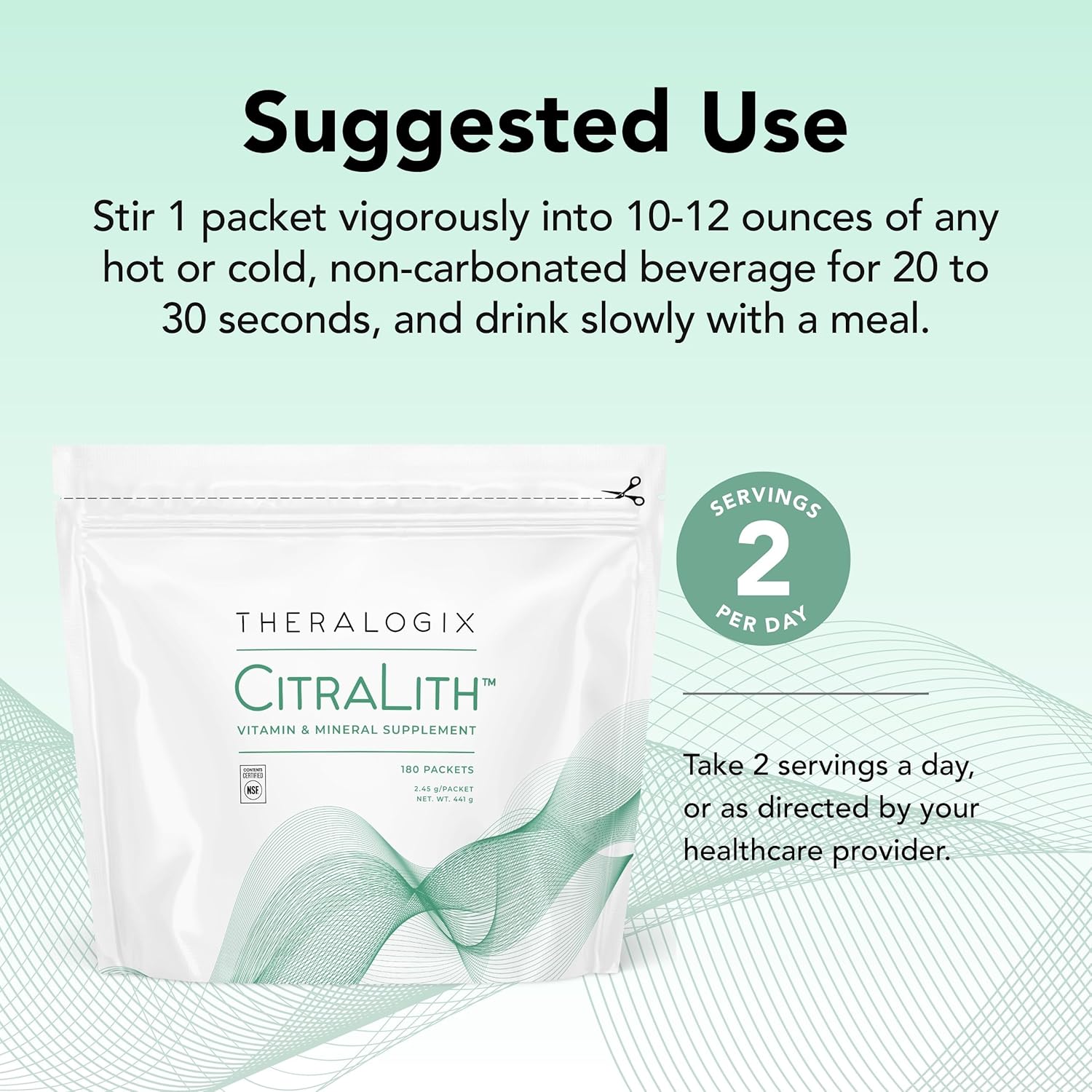 Theralogix CitraLith Vitamin & Mineral Food Supplement – Kidney Health Support – 90-Day Supply (180 Packets) - görsel 4