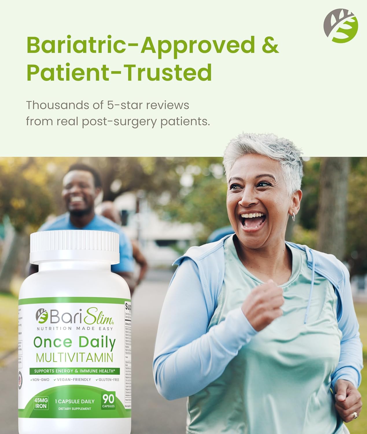 BariSlim Once Daily Bariatric Multivitamin Capsules - 45mg Iron - 90 Day Supply - görsel 7
