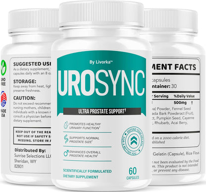 (5 Pack) UroSync Capsules - Official UroSync for Men Pills Food Supplement Support All Natural Ingredients, UroSyncPro Premium Advanced Formula, UroSynic for Daily Wellness, 300 Capsules for 5 Months