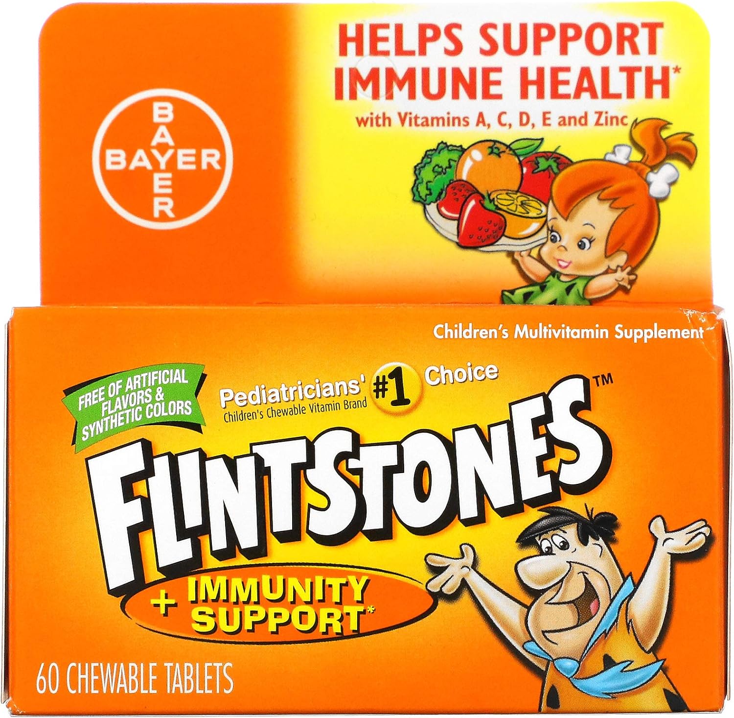 Flintstones Multivitamin + Immunity Support Chewables - Fruit Flavour - 60 Count - görsel 1