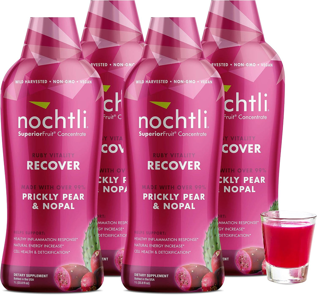 nochtli Recover Prickly Pear Liquid Supplement 1L (4-pack) - görsel 1