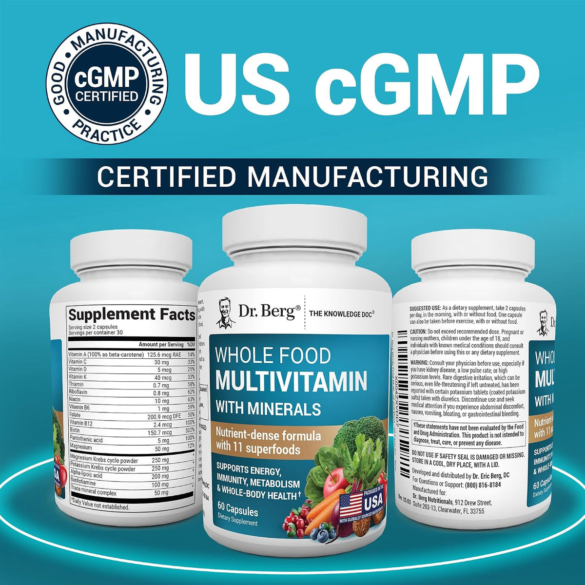 Dr. Berg Whole Food Multivitamin with Minerals, 60 Capsules - görsel 5