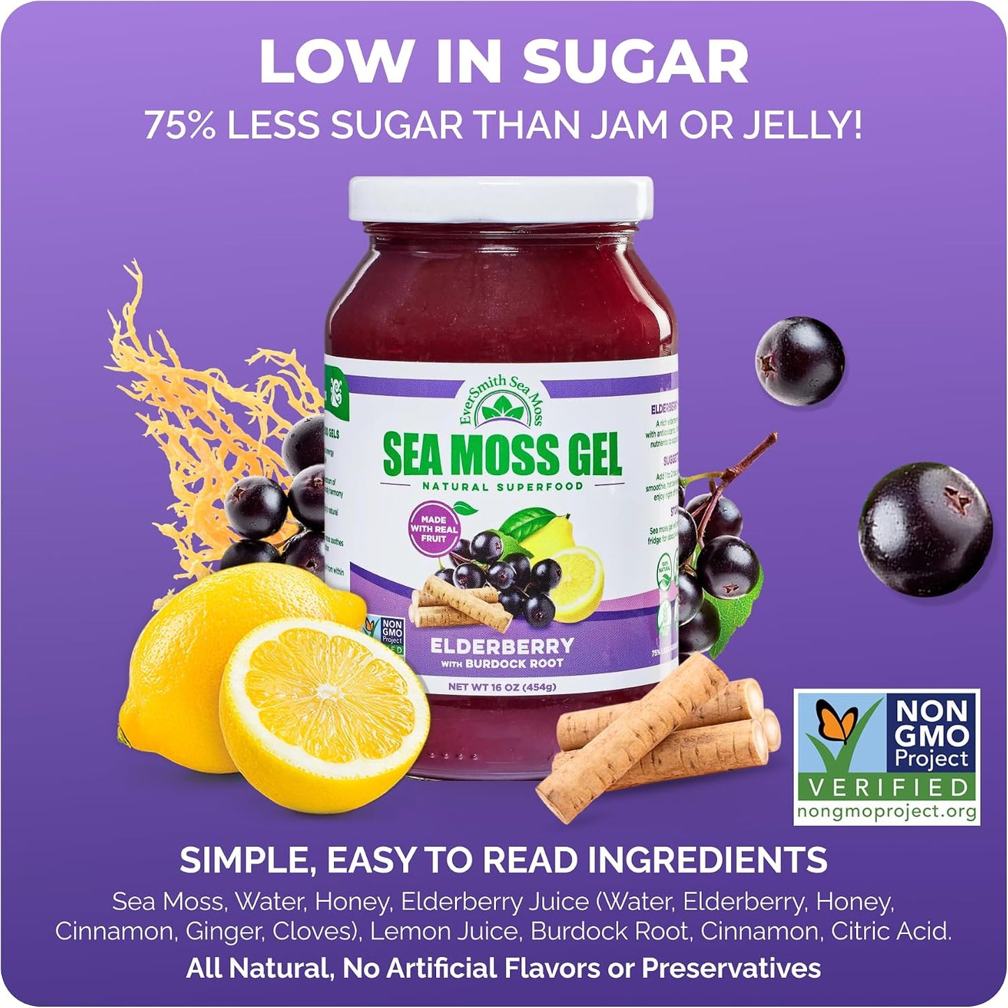 Wildcrafted Irish Sea Moss Gel – Elderberry (1 Jar) - görsel 7