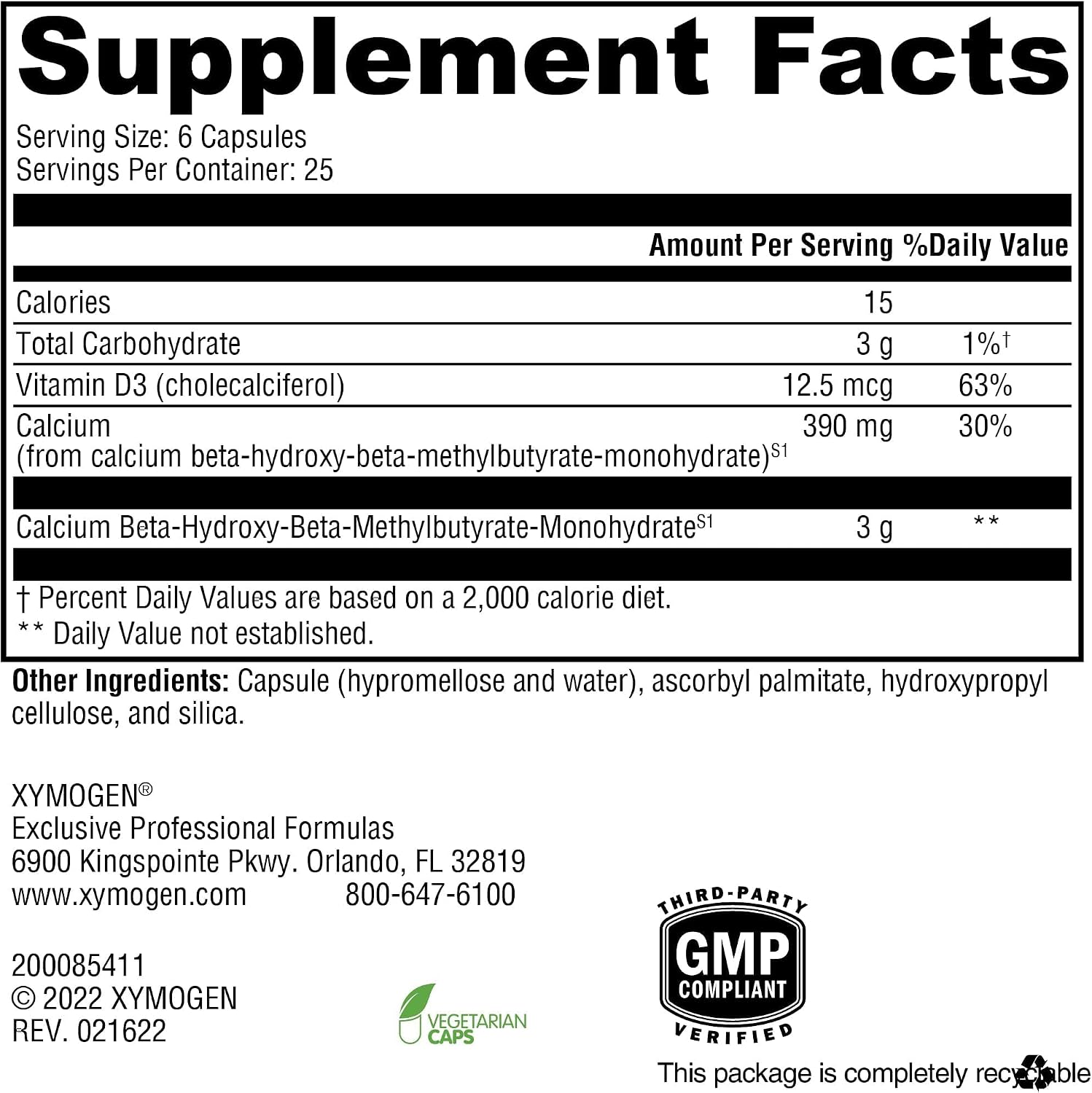 XYMOGEN HMB PRO - Muscle Recovery & Lean Muscle Support - Calcium Supplement with Vitamin D3 - Dairy-Free & Gluten-Free - 150 Capsules - görsel 2