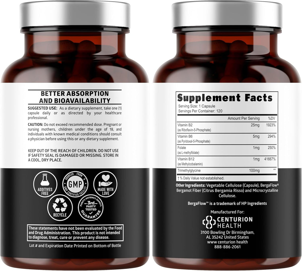 Number One Nutrition Methylated Multivitamin for Women & Men, Natural Daily Multivitamins with Folate, Vitamin B12, Vitamin B2 and B6, Non-GMO, Gluten-free, 120 Caps - görsel 2