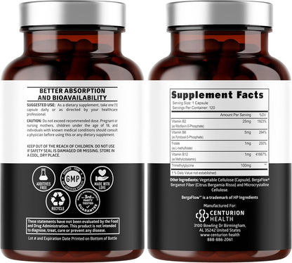 Number One Nutrition Methylated Multivitamin for Women & Men, Natural Daily Multivitamins with Folate, Vitamin B12, Vitamin B2 and B6, Non-GMO, Gluten-free, 120 Caps