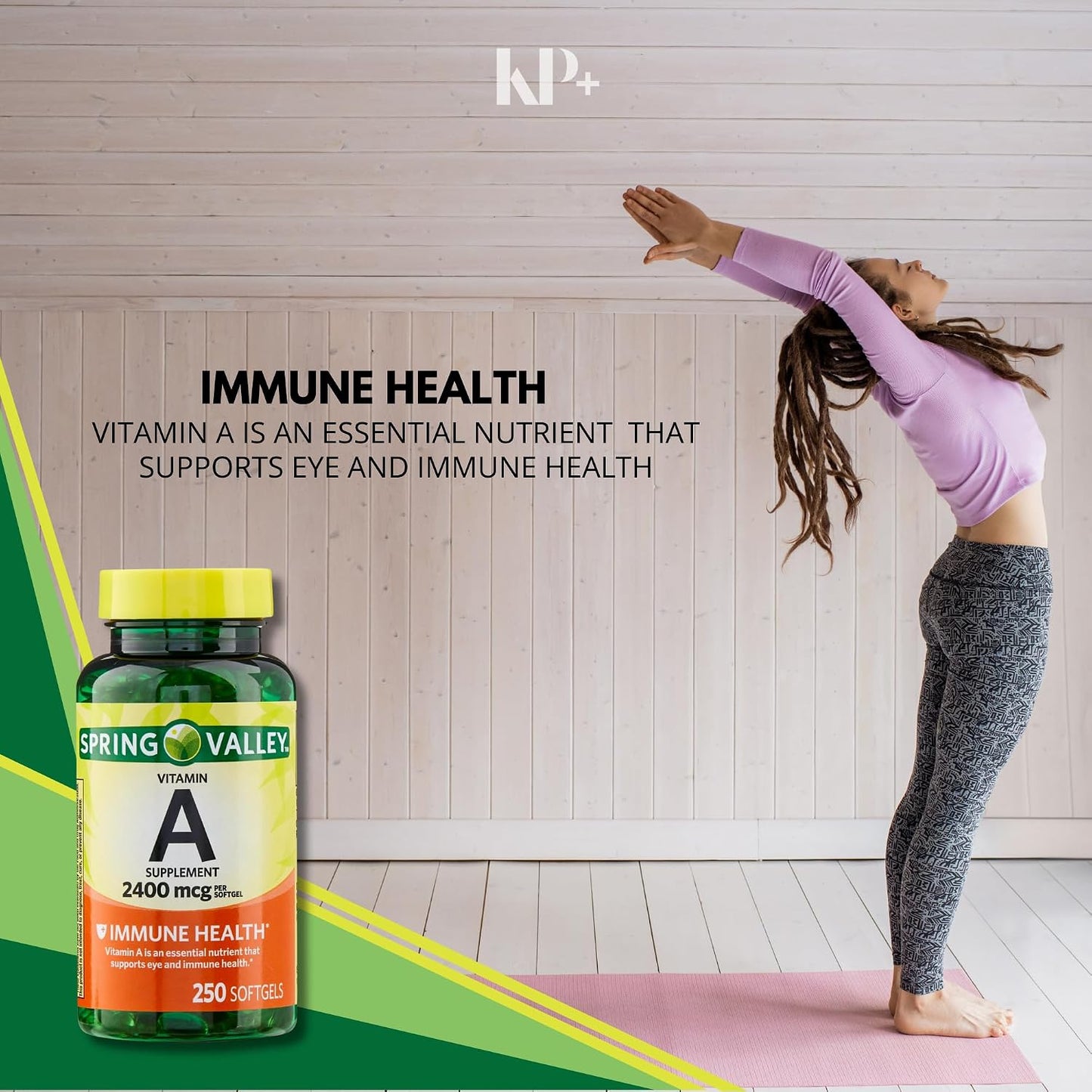 Spring Valley Vitamin A, Vitamin A Supplement, 2400 mcg, 250 Soft gel capsules - görsel 4