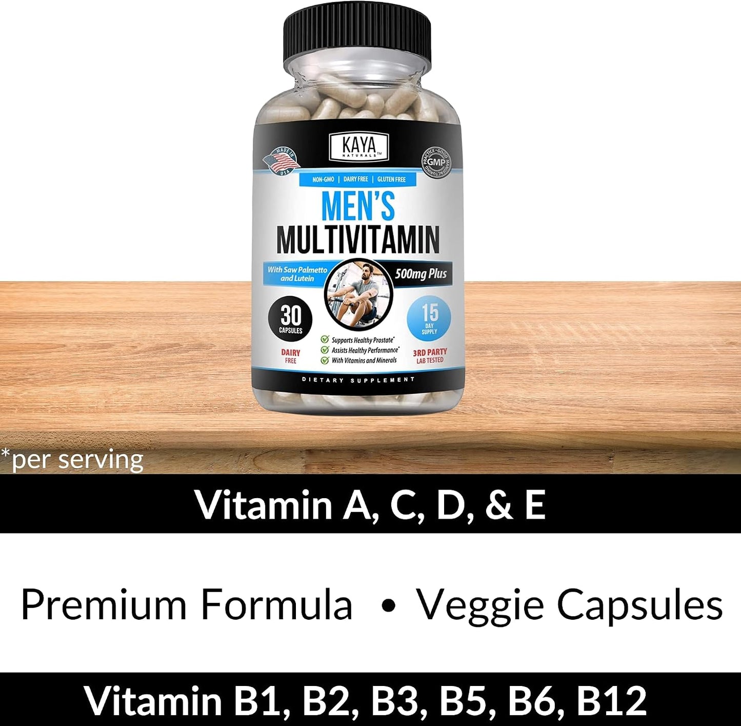 Kaya Naturals Multivitamin for Men, Prostate Support, 30 Vegetable Capsules - görsel 5