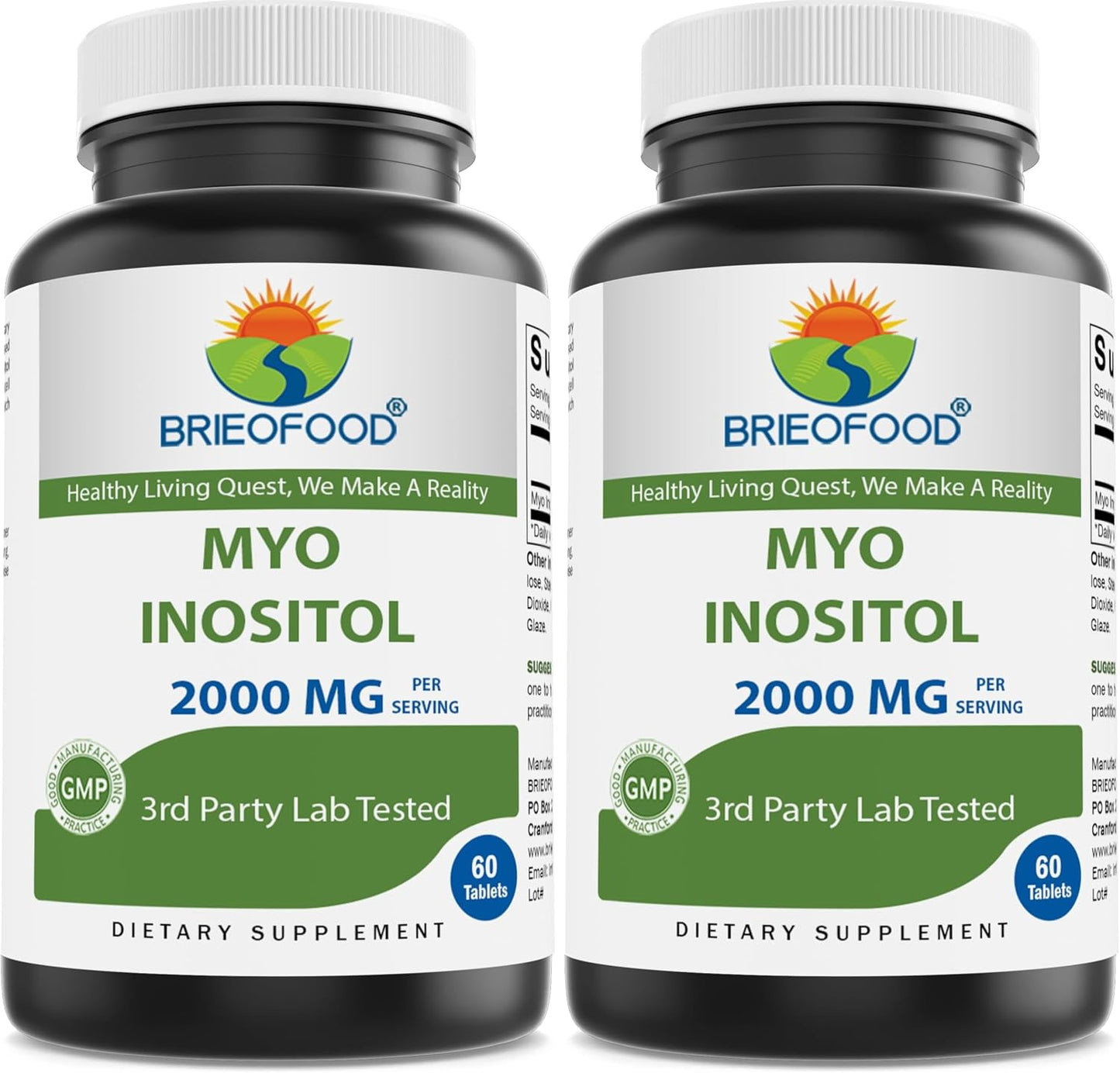 Brieofood Myo Inositol 2000 mg per Serving - 60 Tablets - Third-Party Laboratory Tested - görsel 4