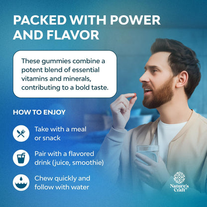 Men's Multivitamin Gummies with Superfood Complex - Daily Multivitamin for Men with CoQ10 and Ashwagandha - 90 Gummies