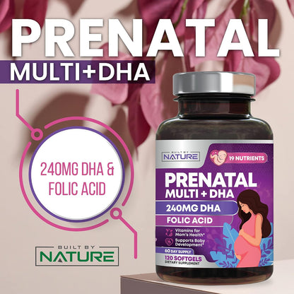 Built by Nature Prenatal Vitamins for Women - 120 Softgels
