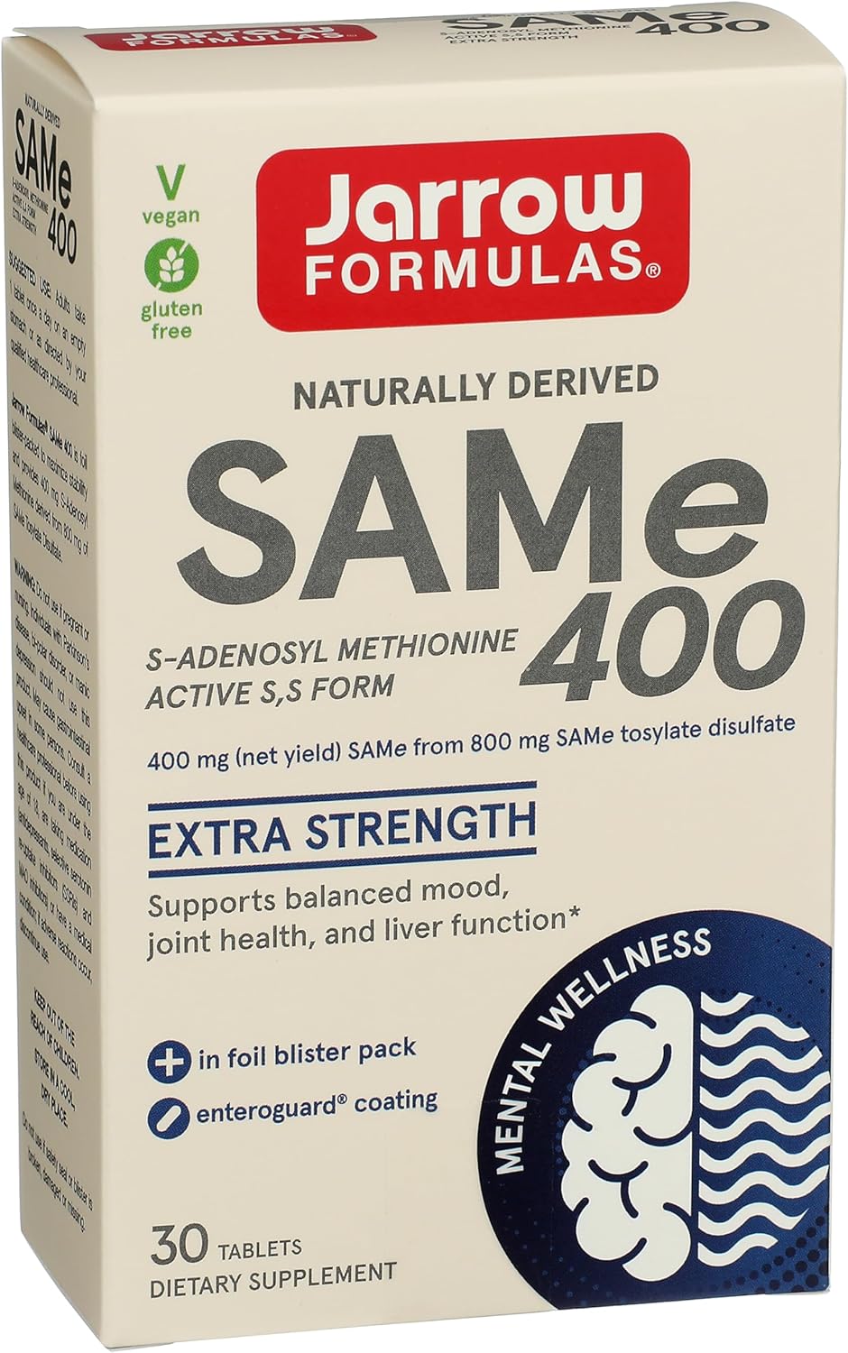 Jarrow Formulae SAM-e 400 mg, 30 Tablets - görsel 1