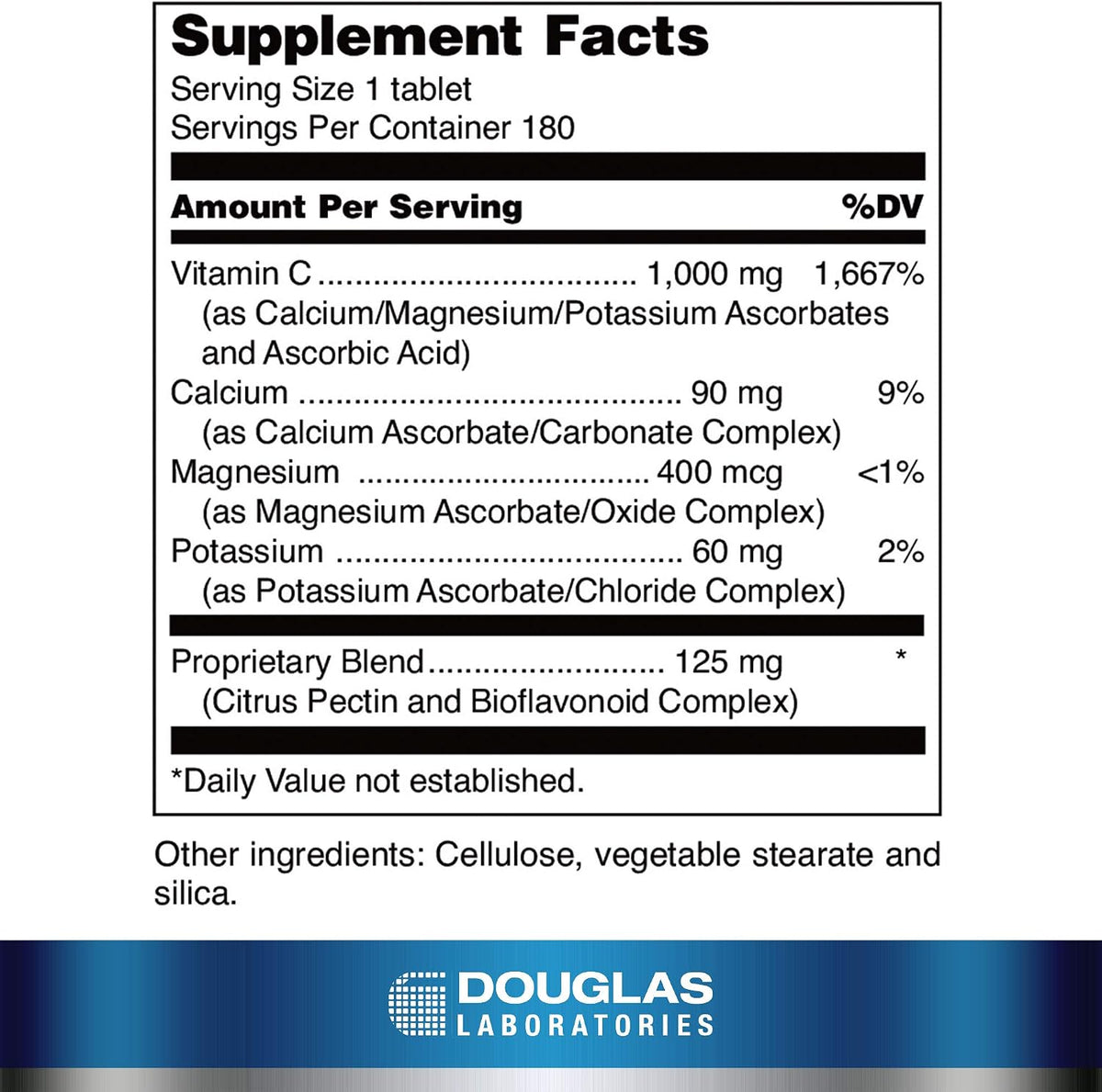 Douglas Laboratories Ascorbplex 1000 | Buffered Vitamin C with Calcium, Magnesium & Potassium | 180 Tablets - görsel 2