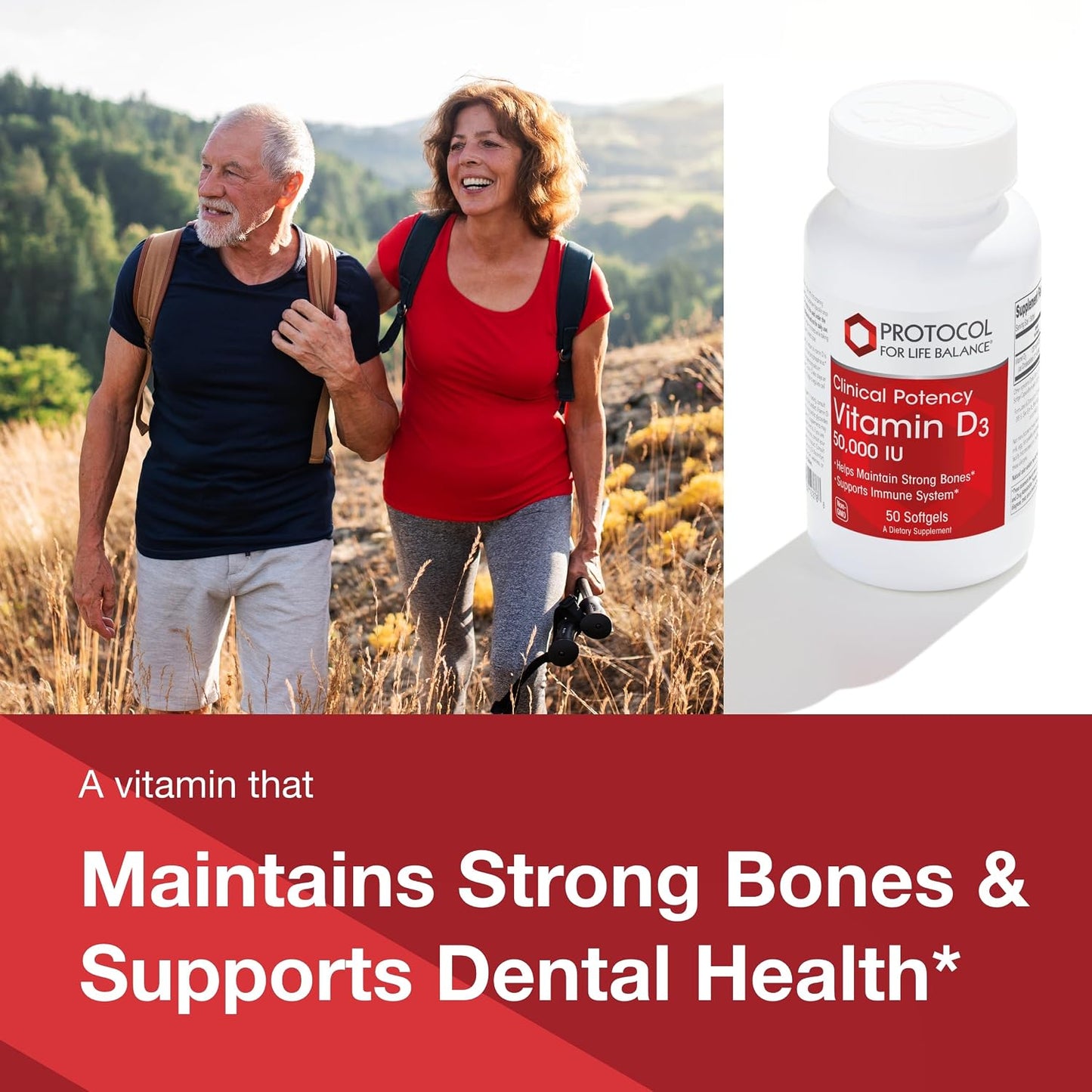 Protocol Vitamin D3 50,000 IU – Immune Support, Healthy Bones & Teeth, 50 Softgels - görsel 3