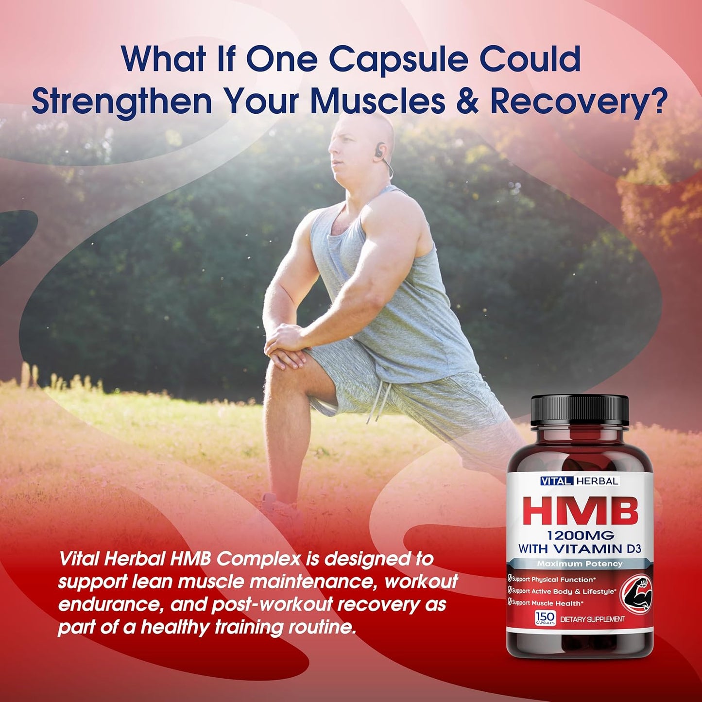 VITAL HERBAL Liposomal HMB with Vitamin D3 – Maximum Potency – Muscle Support Formula - görsel 2