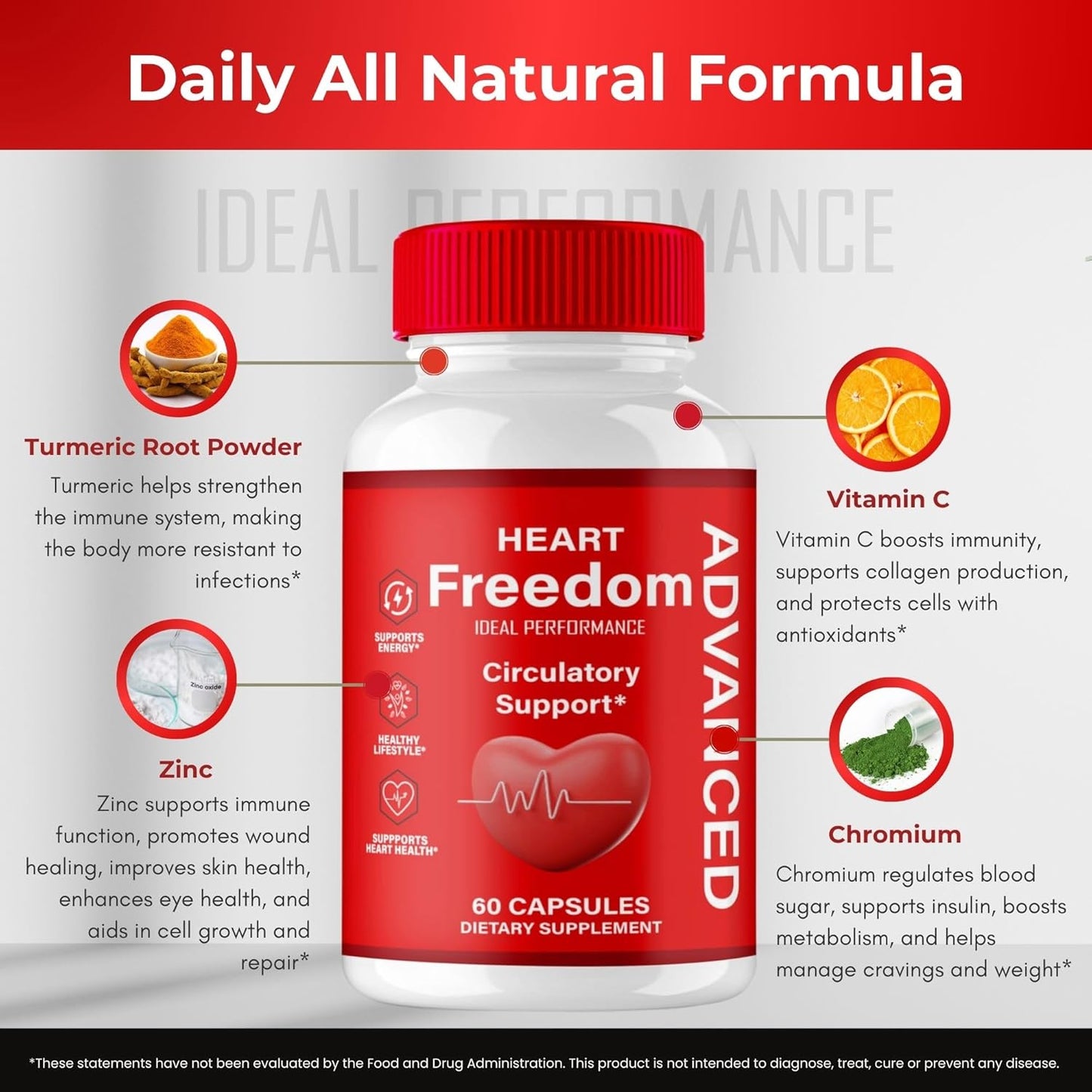 Heart Freedom Capsules - Official HeartFreedom Pills for Energy and Circulation Support - All-Natural Glyco Optimiser - 60 Capsules - görsel 7