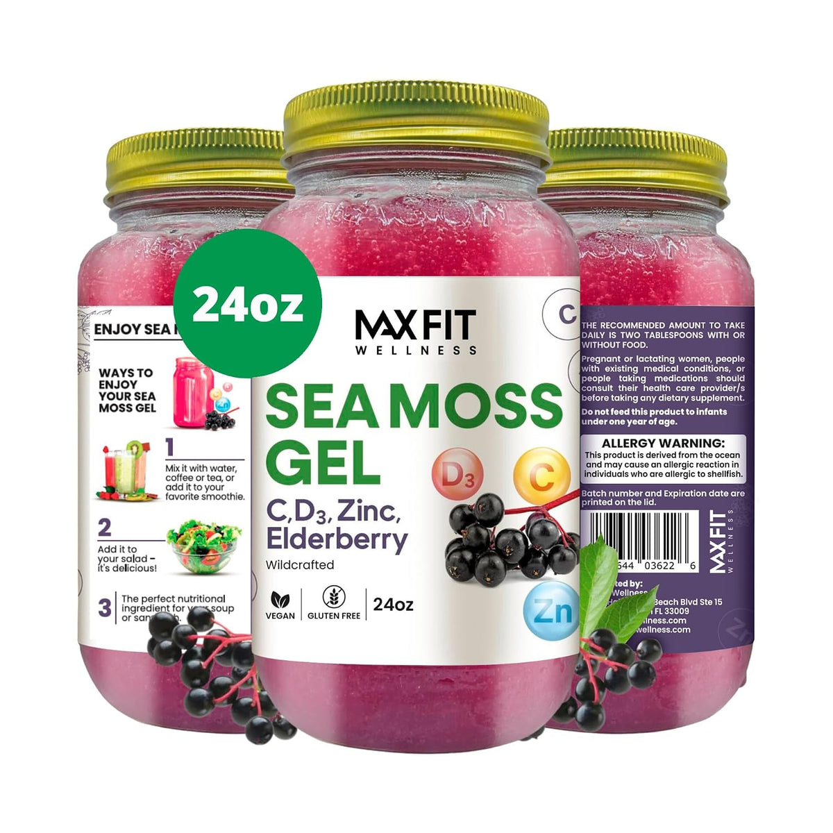 Sea Moss Gel (Mixed Berry) - 24 oz - görsel 9