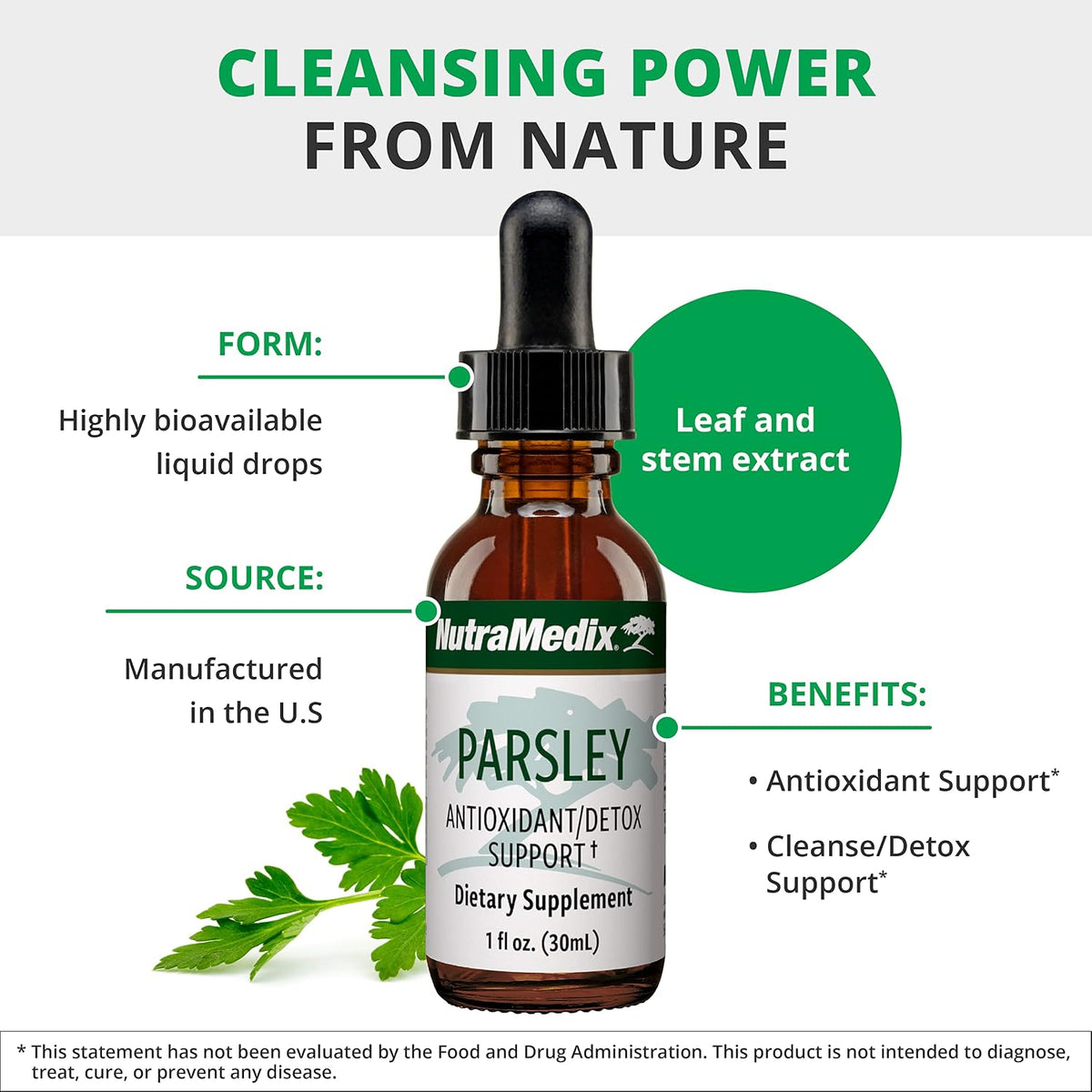 NutraMedix Parsley Herbal Supplement - Liquid Parsley Leaf and Stem Extract, 30 ml - görsel 4