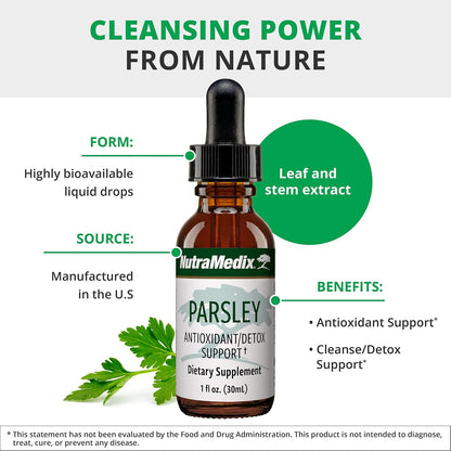 NutraMedix Parsley Herbal Supplement - Liquid Parsley Leaf and Stem Extract, 30 ml