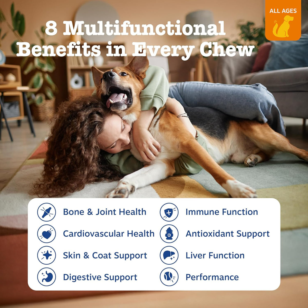 Zesty Paws 8-in-1 Multifunctional Bites Dog Multivitamin - Chicken Flavour (250 Chews) - görsel 2