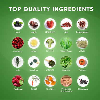 Health Logics Glowing Greens Superfood Powder with Collagen Peptides