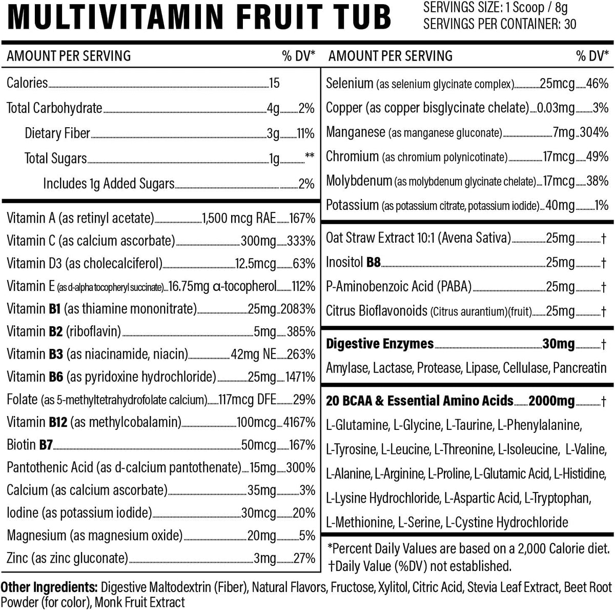 Sport Formula 99 Multivitamin Powder – Vegan BCAA Amino Acids, Electrolytes, Super B Complex, Fruit Punch - görsel 4