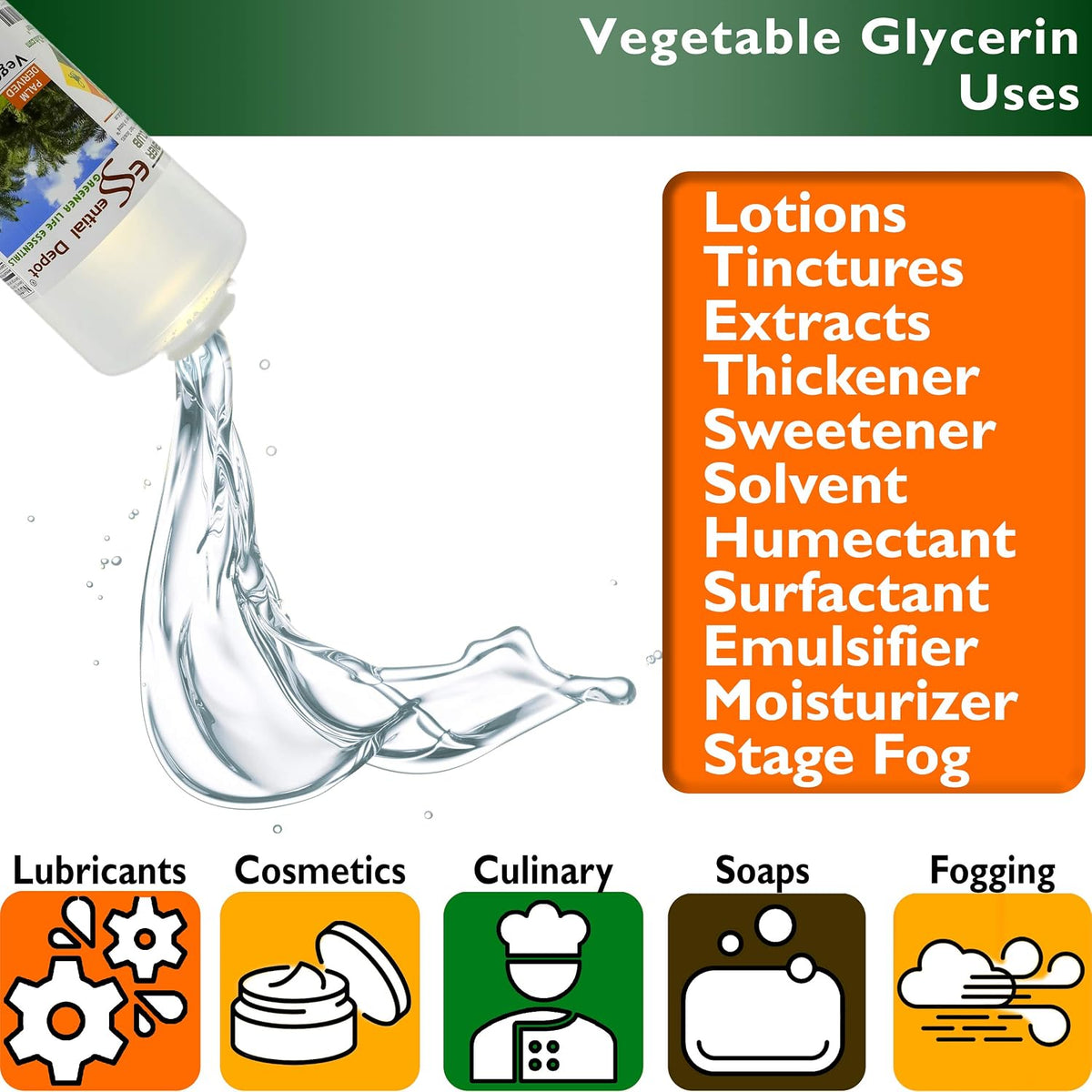 Vegetable Glycerin – 1 US Pint (473 ml) – RSPO Sustainable Palm, Non-GMO, Kosher, Pharmaceutical Grade - görsel 6