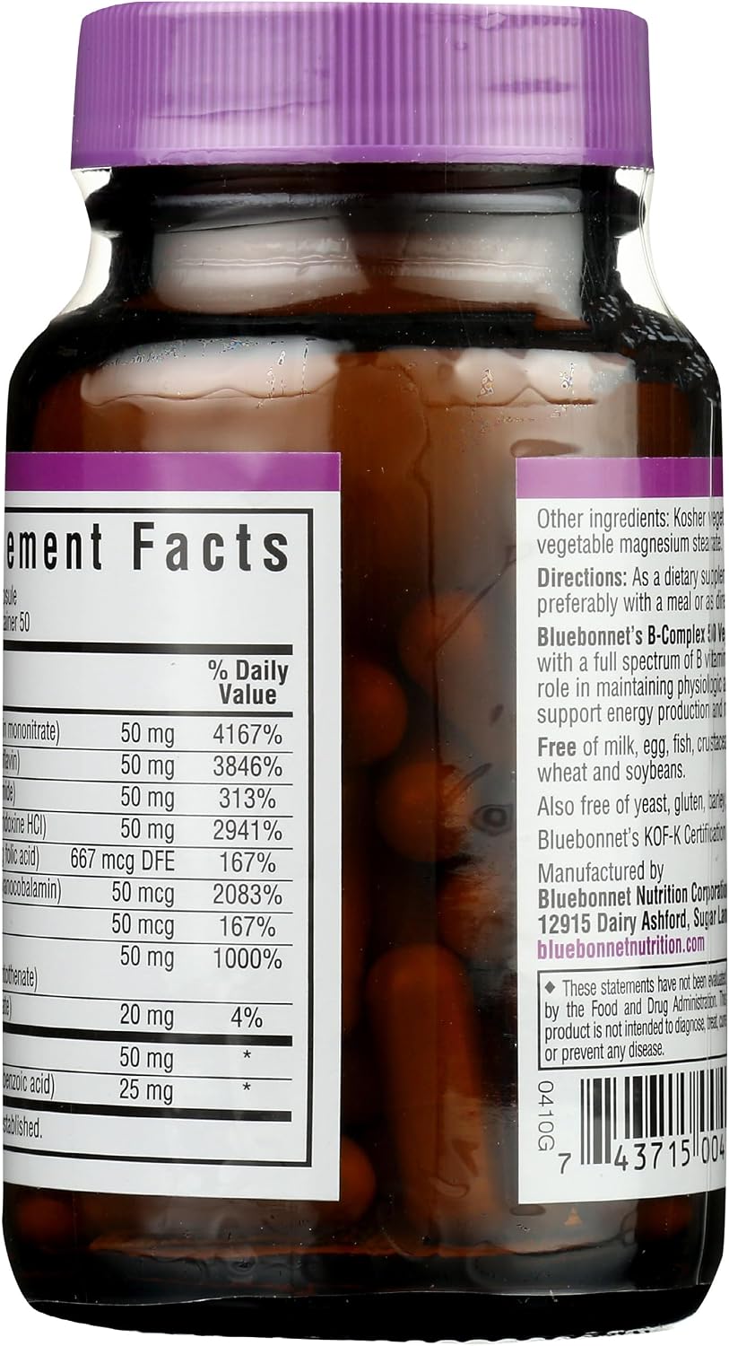 Bluebonnet Nutrition B Complex 50 Vegetable Capsules - görsel 4