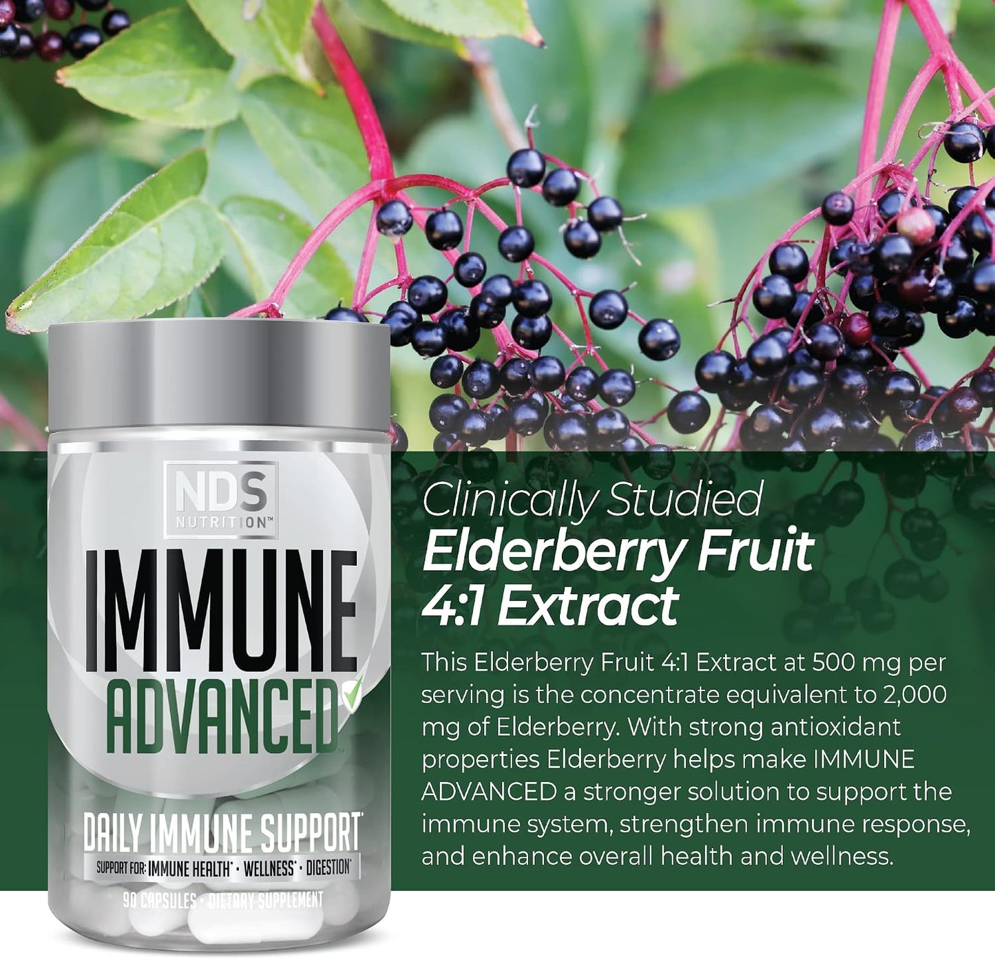 Advanced Immune Support – Elderberry, Vitamin C, D, Zinc, Probiotic, 90 Capsules - görsel 5