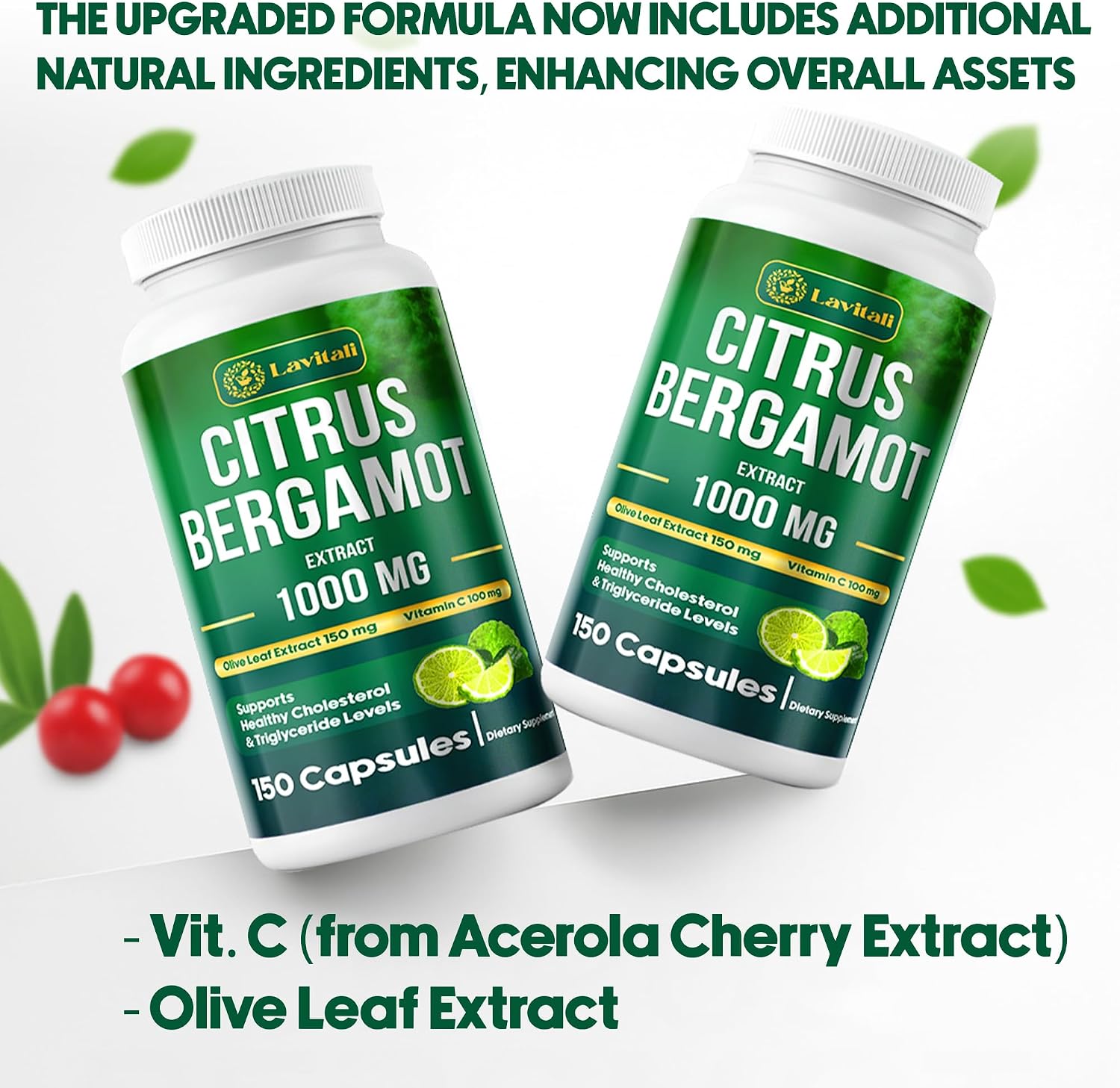 25x Concentrated Citrus Bergamot Extract Capsules, 1000mg per Serving, 150 Veggie Capsules - görsel 4