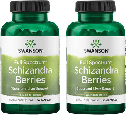 Swanson Full Spectrum Schizandra Berries - 90 Capsules, 525mg Each