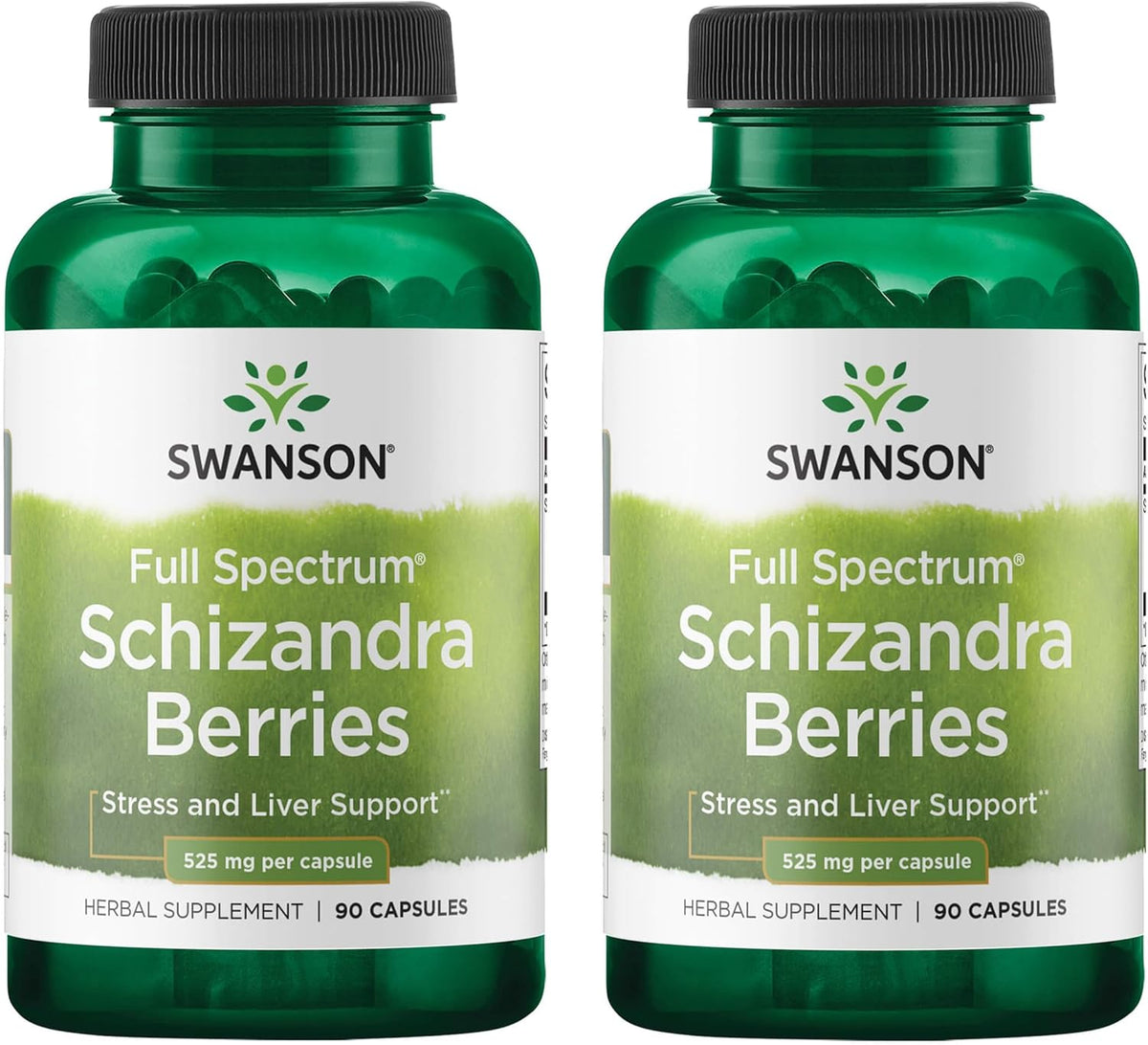 Swanson Full Spectrum Schizandra Berries - Herbal Supplement for Stress Support & Liver Health - 90 Capsules, 525mg (2 Pack) - görsel 1