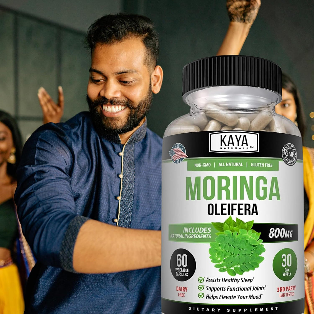 Kaya Naturals Moringa Leaf Extract – Complete Greens Superfood Food Supplement – 60 Vegetable Capsules – Image 9