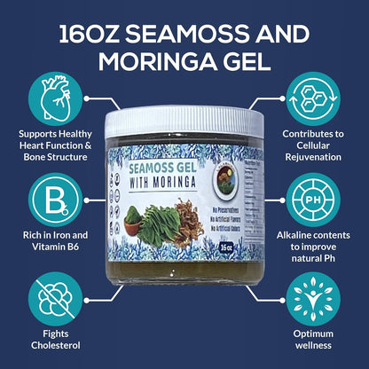 Organic Sea Moss Gel with Moringa and Cinnamon - 454 g