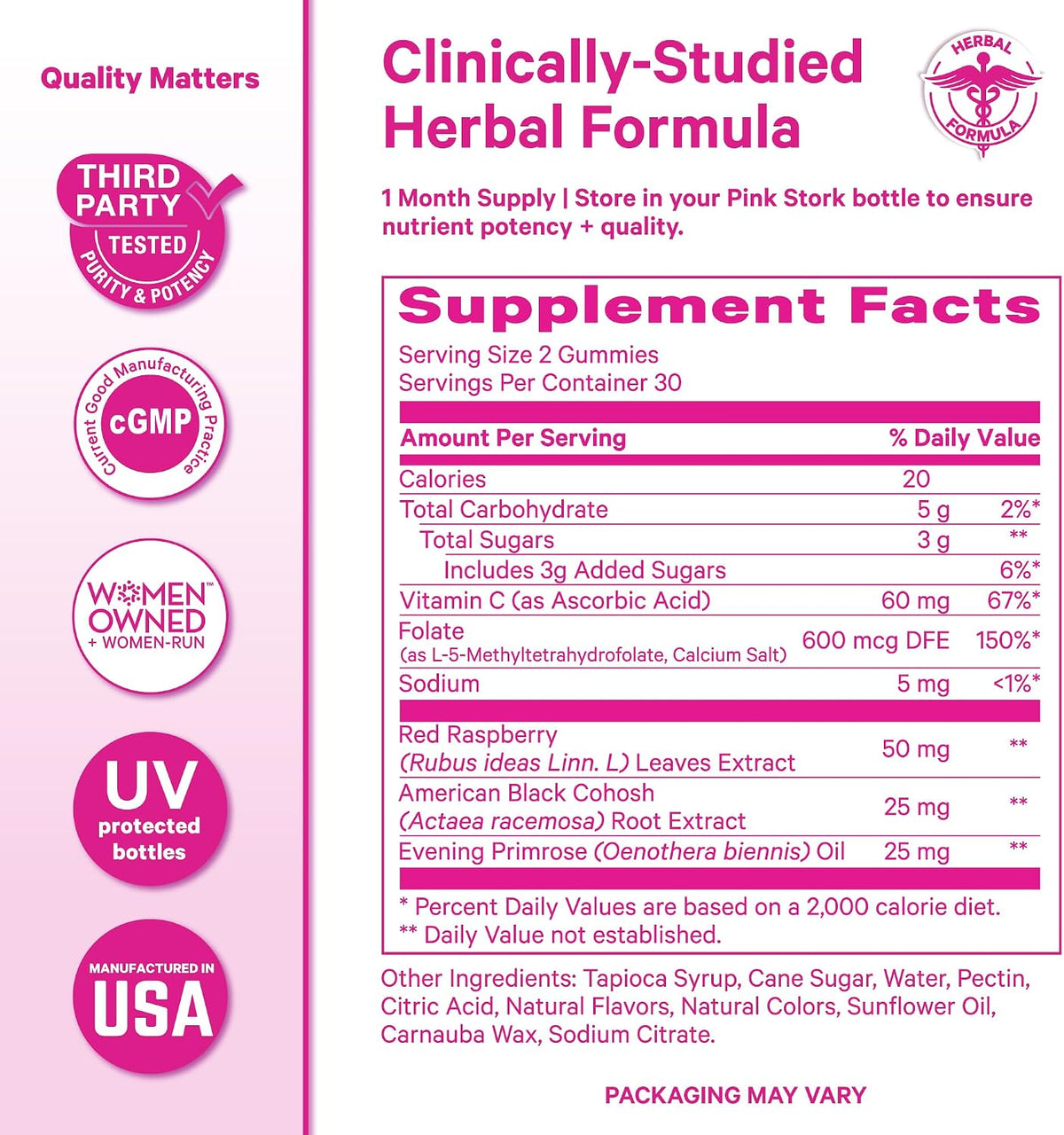 Pink Stork Hormone Balance Gummies – Women's PMS and Menopause Support (60 Vegan Gummies) - görsel 6