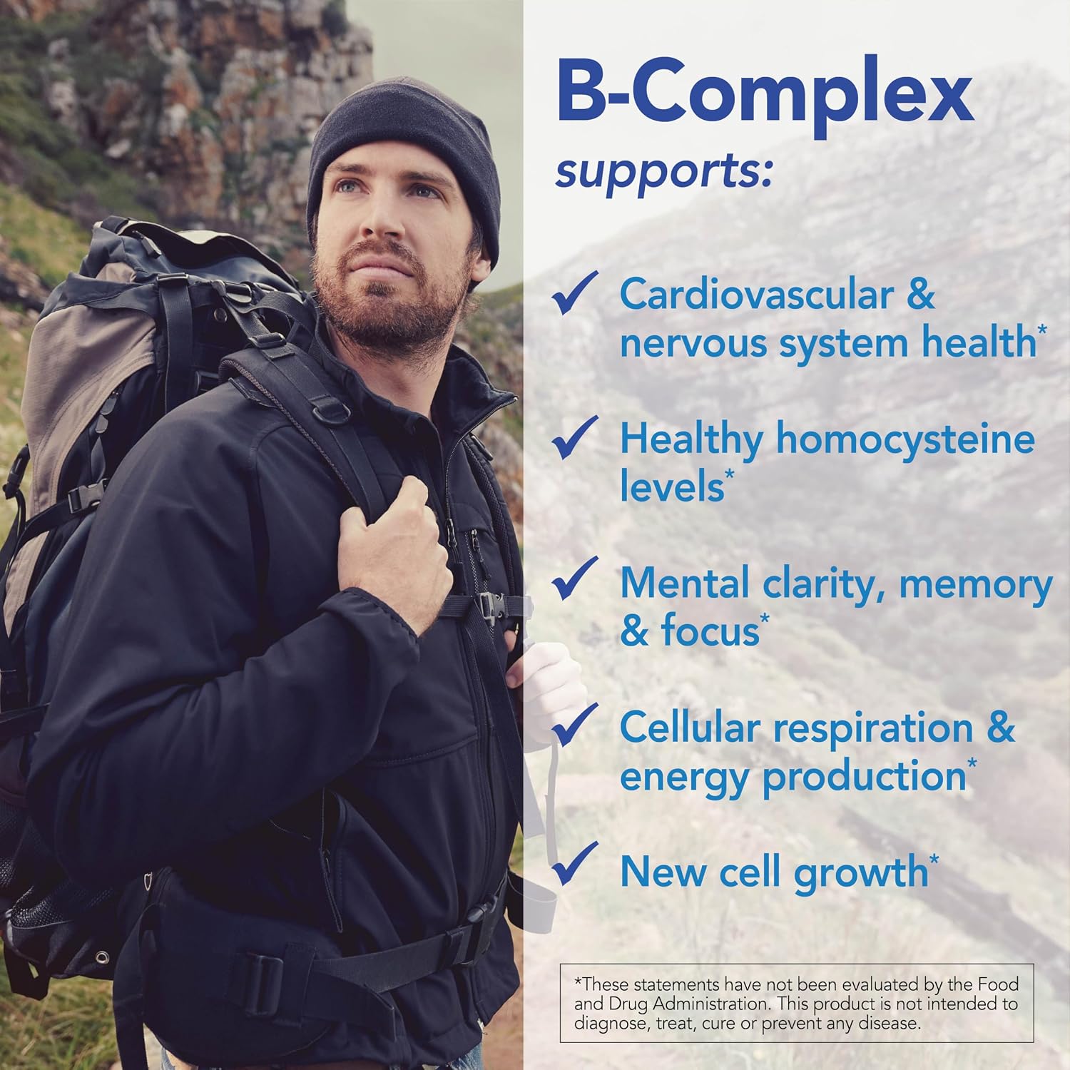 Patient One B-Complex - Support Energy, Heart & Brain Health - 60 Capsules - görsel 4