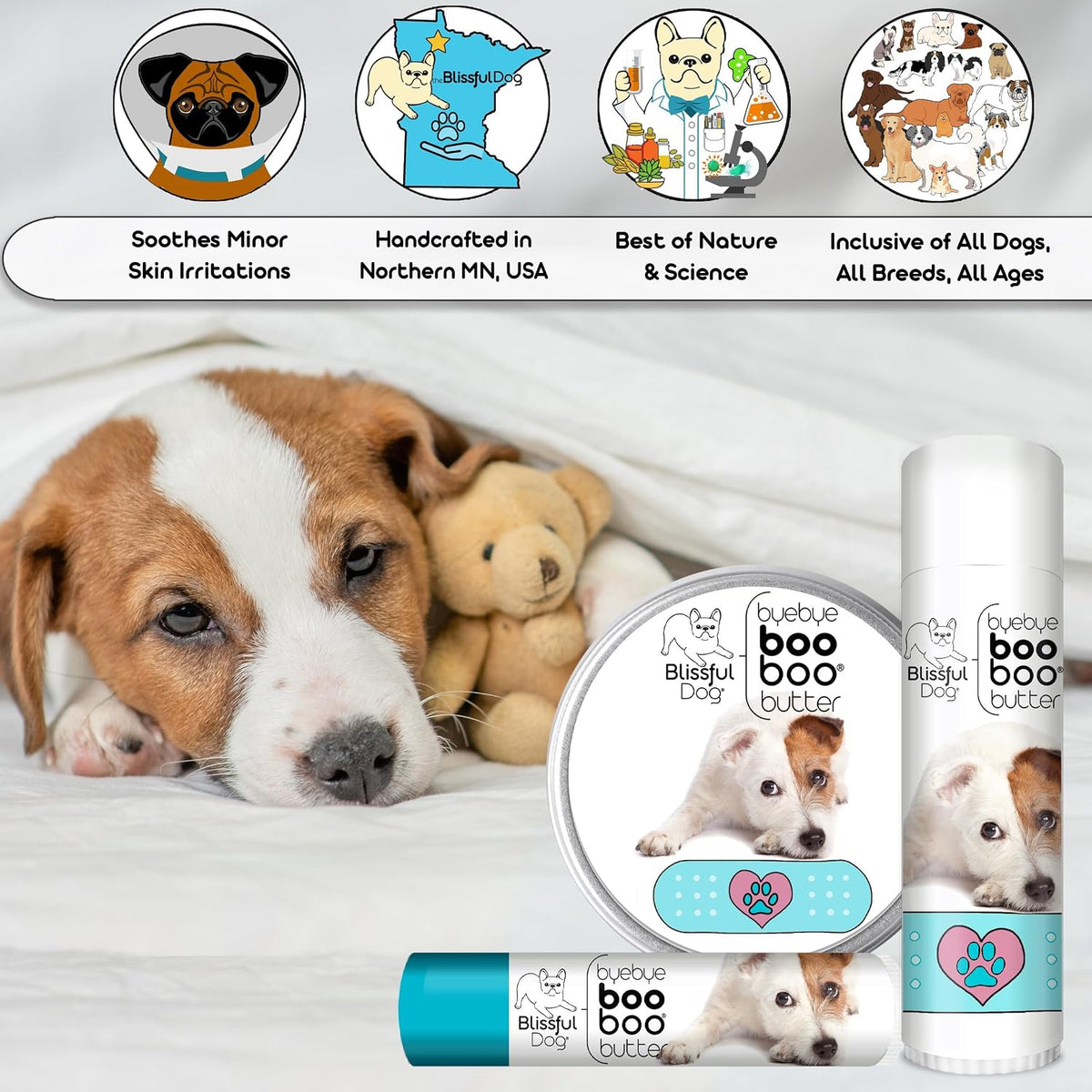 The Blissful Dog Jack Russell Terrier Booboo Butter – 2 oz Tin - görsel 5