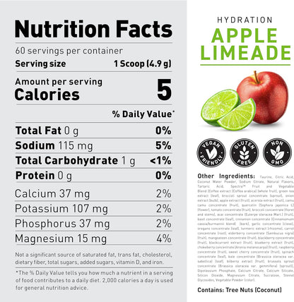 Kaged Hydra-Charge Electrolyte Hydration Powder – Apple and Limeade, 60 Servings