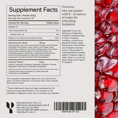 Yoli Truth Antioxidant and Immune Support Supplement with Vitamin C, Botanicals, Superfruits, and Minerals – Pomegranate, 30 – Image 5