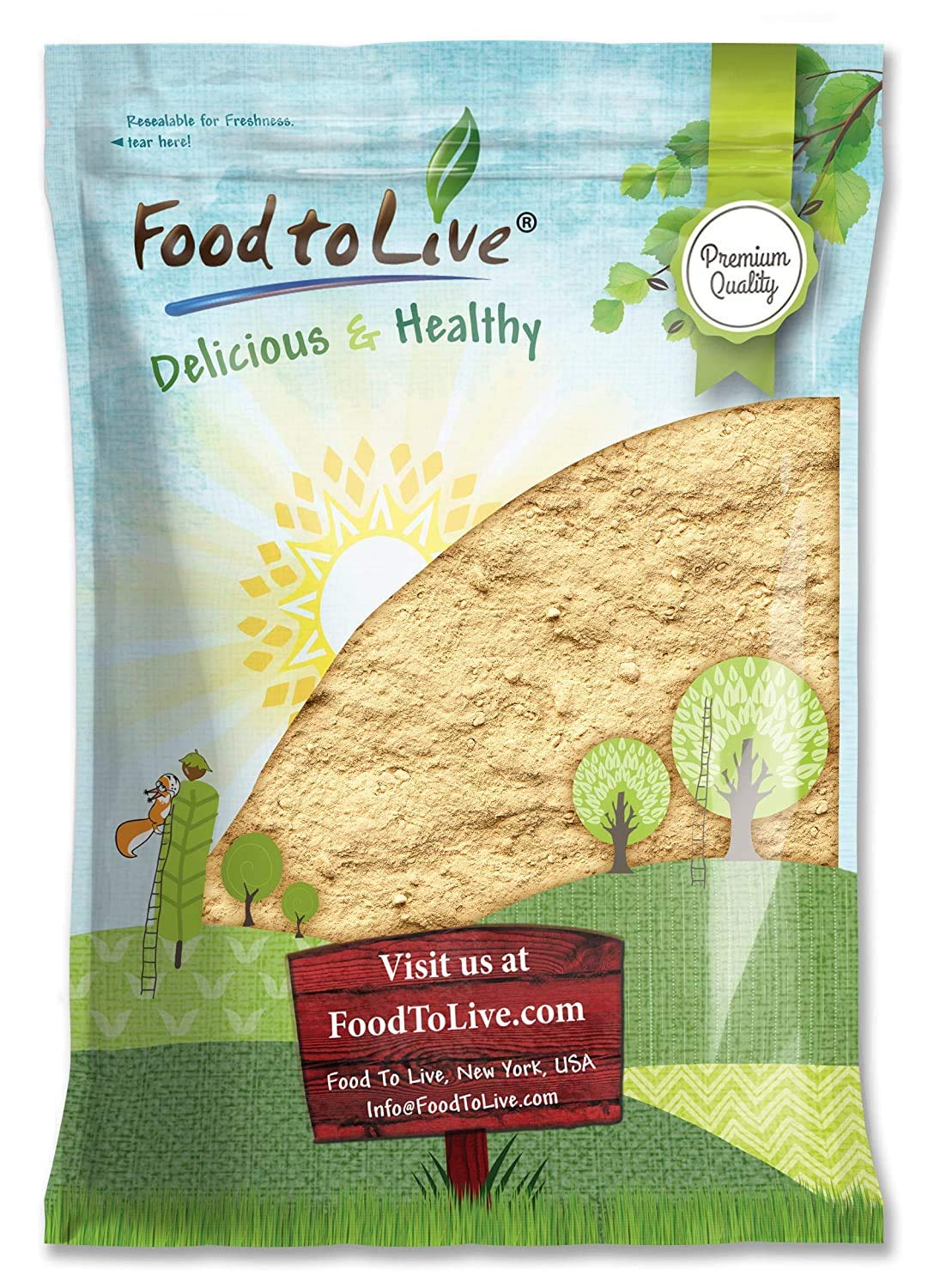 Food to Live Yellow Maca Powder, 3.63 kg – Raw Ground Maca Root, Vegan, Kosher, Keto, Non-Gelatinised, Bulk - görsel 1